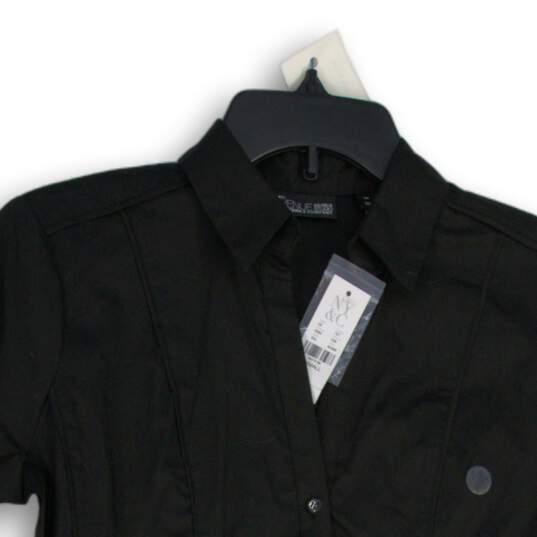 NWT 7th Avenue Design Studio By NY & Co Womens Black Button-Up Shirt Size XS image number 3