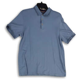 Womens Blue Spread Collar Short Sleeve Polo Shirt Size 4