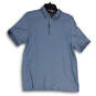 Womens Blue Spread Collar Short Sleeve Polo Shirt Size 4 image number 1