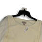 NWT Womens White Round Neck Beaded Ruffle Pullover Blouse Top Size Large image number 3
