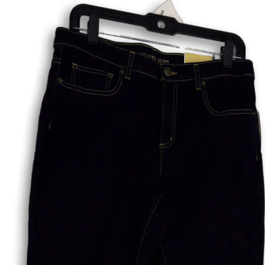 NWT Womens Black Dark Wask Denim Stretch Skinny Leg Jeans Size 12 image number 3