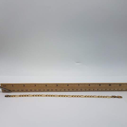 14k Gold Chunky 6.5mm 9.5 Inch Figaro Chain Bracelet/Anklet 13.3g image number 10