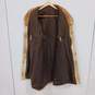 Unbranded Brown And Cream Long Tie/Belted Trench Fur Coat image number 3