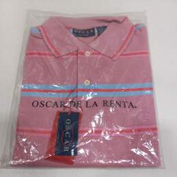 Oscar De La Renta Men's Pink Polo Size XL