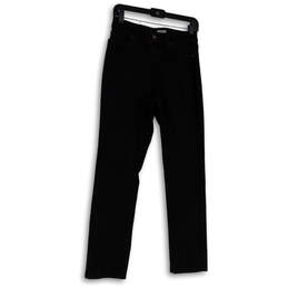 Womens Black Denim Dark Wash Pockets Stretch Skinny Leg Jeans Size 6