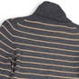 Womens Gray Beige Striped Turtle Neck Knitted Pullover Sweater Size Large image number 4