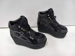 KillStar Crush Women's Black Velvet Platform Shoes Size 10