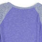 Womens Purple Heather Long Sleeve Studded Pullover Sweater Size Medium image number 4