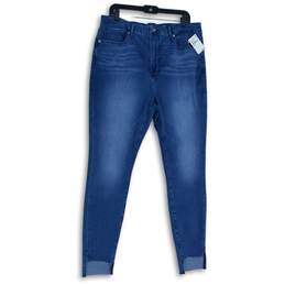 NWT Good American Womens Blue Denim Good Waist High Rise Skinny Jeans Size 18