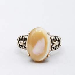 925 Silver Mother Of Pearl Ring Size 6