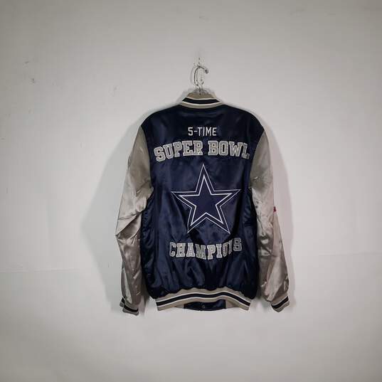 Mens Dallas Cowboys Football-NFL Long Sleeve Button Front Varsity Jacket Size S image number 2