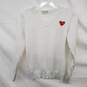 Comme des Garcons Play Embroidered Heart  White Pullover Sweater Women's Size Small image number 1