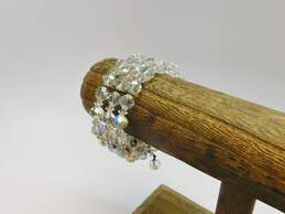 Vintage Silvertone & Goldtone Aurora Borealis Crystals Beaded Layering Necklaces Cluster Clip On Earrings & Wrap Bracelet 184.5g alternative image