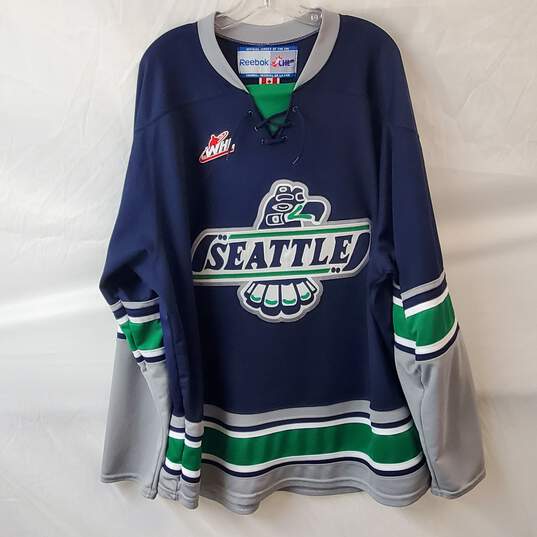 Reebok Seattle WHL Jersey Dark Blue & Green Size XXL image number 1