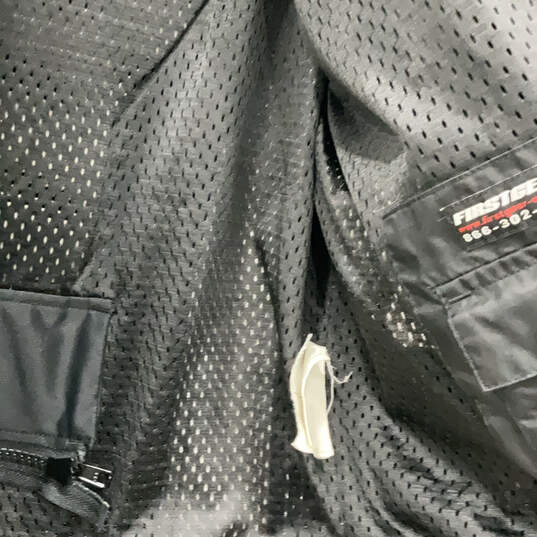 Mens Black Gray Long Sleeve Mock Neck Full-Zip Motorcycle Jacket Size XLT image number 5