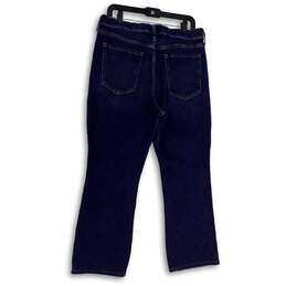 Womens Blue Denim Dark Wash Stretch Pockets Straight Jeans Size 32 alternative image