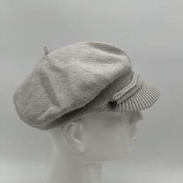 Womens Gray Knitted Front Studs Fashionable Fitted Newboy Hat One Size alternative image