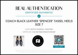 Coach Women's 'Spencer' Black Leather Tassel Heels Size 7 AUTHENTICATED alternative image