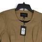 NWT Womens Brown Long Sleeve Round Neck Full-Zip Peplum Jacket Size XL image number 3