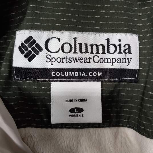 Columbia Green Puffer Jacket Women's Size L image number 3