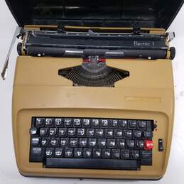Vintage SEARS ELECTRIC 1 Portable Typewriter Yellow Gold alternative image