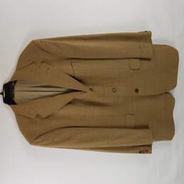 Boss Men Brown Wool Blend Suit Jacket 46R