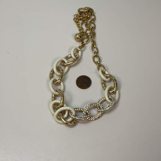 Designer Brighton Gold-Tone Rhinestone Lobster Clasp Link Chain Necklace image number 2