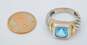 David Yurman 925 & 14K Yellow Gold Blue Topaz Cable Ring 6.5g image number 5