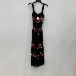 NWT Womens Pink Black Lucia Floral Sleeveless Square Neck Maxi Dress Size 6