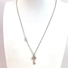 Designer Juicy Couture Silver-Tone Cable Chain Key Pendant Necklace