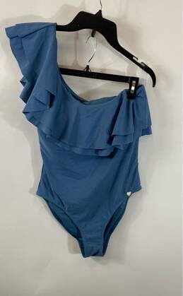 Catherine Malandrino Blue Off the Shoulder Swimsuit - Size Medium