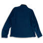 Womens Blue Long Sleeve 1/4 Zip Mock Neck Pullover Sweatshirt Size X-Large image number 2