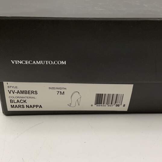 NIB Vince Camuto Womens Amber Black Leather Peep Toe Zip Ankle Booties Size 7 M image number 7