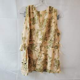 Size Medium Sleeveless Top with Floral/Butterfly Print - Tag Attached alternative image