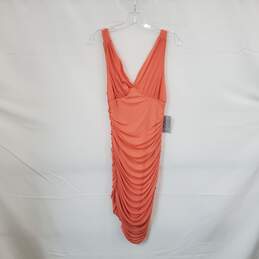 Bebe Coral Ruched Bodycon Sleeveless Dress WM Size L NWT
