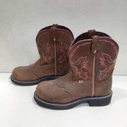 Justin Gypsy Women's Brown Leather Work Boots Size 10B alternative image
