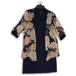 Enfocus Studio Womens Multicolor Floral 3/4 Sleeve Jacket Dress Size 10 alternative image