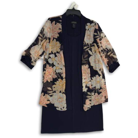 Enfocus Studio Womens Multicolor Floral 3/4 Sleeve Jacket Dress Size 10 image number 2