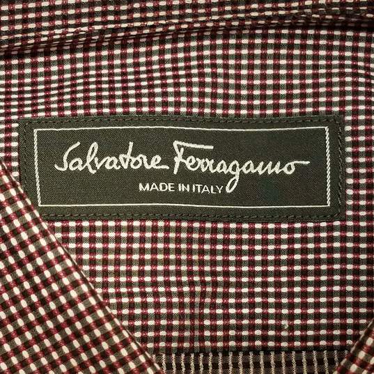 Salvatore Ferragamo Mens Multicolor City Fit Collared Button Up Shirt Sz M image number 3