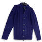 NWT Womens Blue Long Sleeve Knitted Button Front Cardigan Sweater Size M image number 1