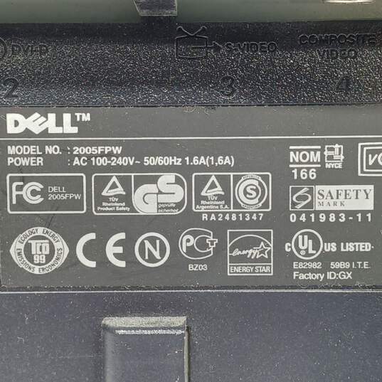 Dell 2005FPW 20" LCD Computer Monitor image number 3