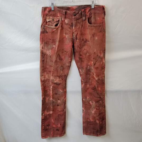 True Religion Red Tie Dye Wash Jeans Size 34 image number 1