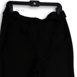 NWT Womens Black Flat Front Tie Waist Straight Leg Paperbag Pants Size 8R alternative image