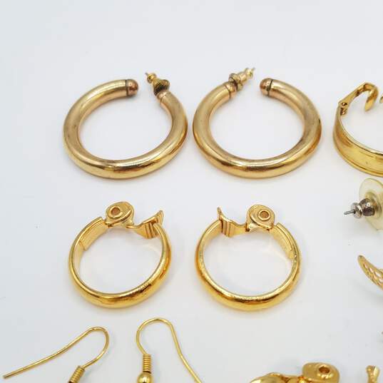 Unique Design Gold Tone Fashion Clip and Pin Earrings Bundle image number 3