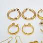 Unique Design Gold Tone Fashion Clip and Pin Earrings Bundle image number 3