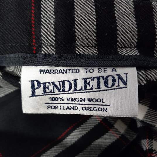 Pendleton Black Plaid Pleated Long Skirt Women's Size M image number 3