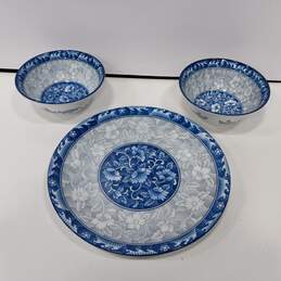 Sam Bo Ceramics Serving Bowls & Round Platter Bundle