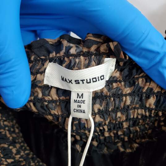 Max Studio Leopard Patterned Off The Shoulder Blouse WM Size M NWT image number 3
