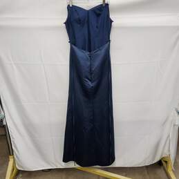 J'Js House Navy Blue Satin Bridal Gown Size SM alternative image