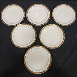 Bundle of 6 Taylor Smith Golden Jubilee White Ceramic Plates alternative image